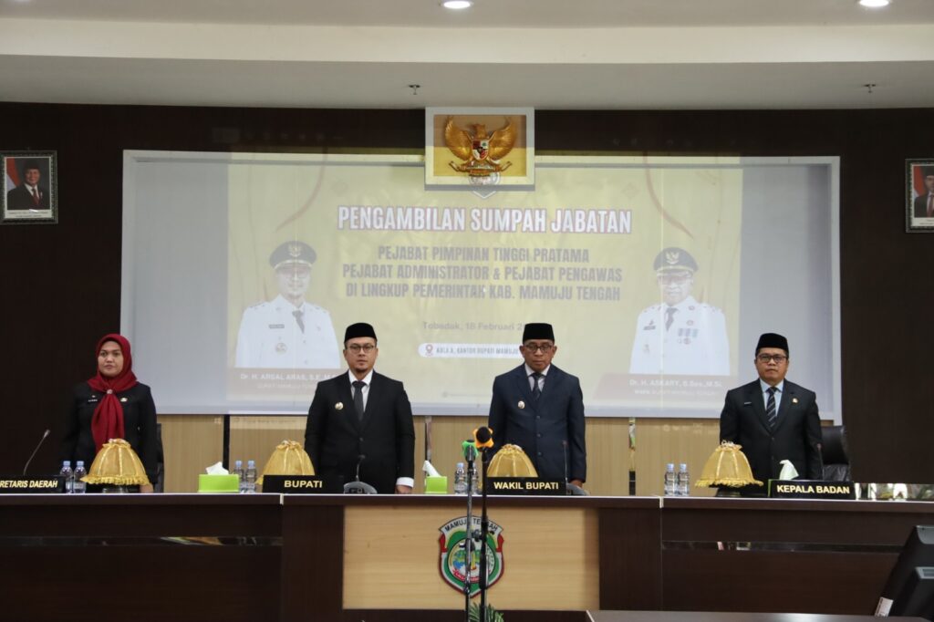 Bupati Mamuju Tengah Resmi Lantik Pejabat Ini daftarnya